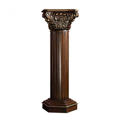 美式罗马柱花台高档别墅花架e子复古做旧花盆架欧式全实木花几新