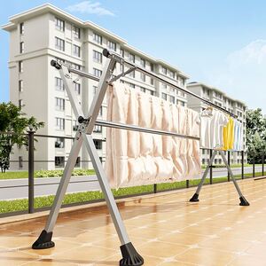晾衣架室外晒被子凉台家里折叠架活动式.可移动便携式固定式升