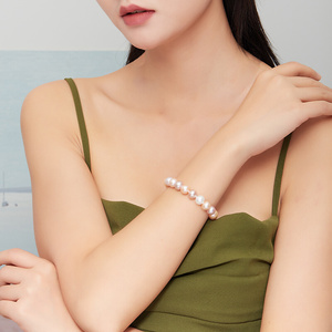 阮仕天然淡水珍珠银手链女圆极强光几乎无暇亮白炫彩转运珠