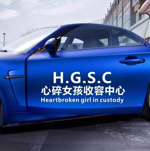 心碎女孩收容所车贴抖音网红汽车贴纸创意个性潮内涵段子后rb5f