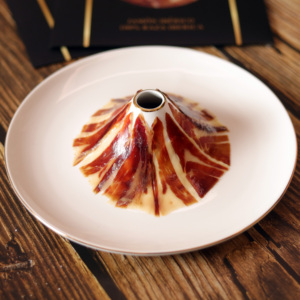 西班牙伊比利亚火腿火山盘火腿切片摆盘 保温加热瓷盘 包邮赠蜡烛