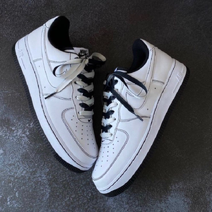 适配nikeairforce1low白黑缝线双色反转黑色鞋绳af1空军一号鞋带