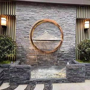 流水墙水幕墙不锈钢瀑布出水口花园鱼池出水口水帘叠水瀑布别墅
