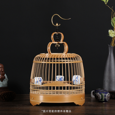 鸟笼竹制手工小号老竹小型高档瓜皮笼子绣眼鸟小鸟笼全套配件精品