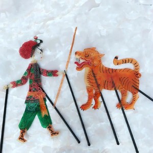 皮影戏手工diy陕西皮影戏表演道具 武松打虎 带操作杆 幼儿园手工