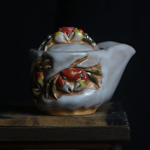 i山桜螃蟹宝瓶天神e蟹杯茶杯茶壶公道杯志野烧水月烧乐山烧2022