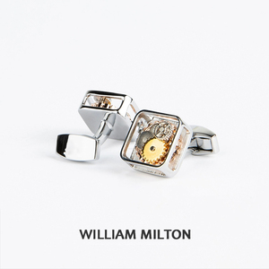 WILLIAM MILTON英国风格机械齿轮袖扣男轻奢定制西装袖钉法式礼物
