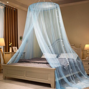 蚊帐吊顶式2021新款1米8床蚊帐家用公主卧室e吊挂圆顶式防蚊床幔
