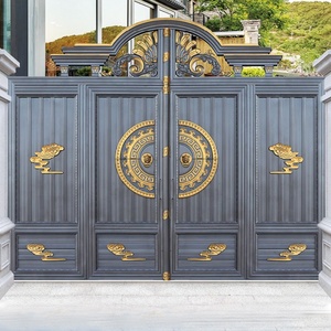 农村自建房入j户门豪华不锈钢烤漆工艺别墅双开门庭院平移对开大