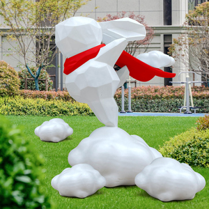云朵兔子玻璃钢雕塑摆件商场景区房地产新年活动网红拍照装饰美陈