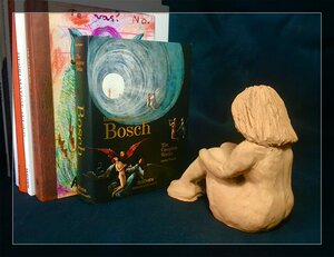 jos铺vintage西洋收藏品 摆件雕塑可作书挡 手工陶雕女人体:夏娃