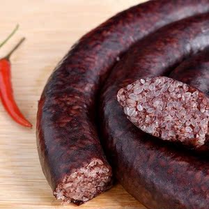 贵州黎平特产血灌肠湖南新鲜血肠农家手工自制烤肠糯米肠衣香肠粑