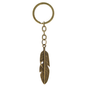 创意古铜色翅膀钥匙链简约复古羽毛个性简约钥匙扣小礼品包包挂件