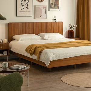 大床双人床木头