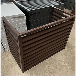 新品百叶窗格栅空调室外机罩不锈钢h防护网防盗铁架子装饰护栏