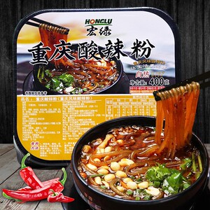 宏绿自热粉丝粉条重庆酸辣粉400g 方便速食粉丝自加热红薯粗粉