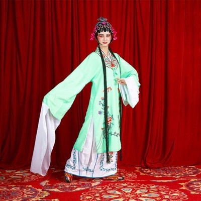 新服头冠c唱戏梨园春花戏套装旦款汉服老旦头饰戏衣古代表演服戏
