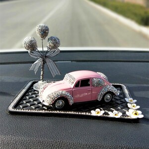 可爱老爷车汽车摆件创意车载卡通镶钻车内中控台饰品车上装饰品女