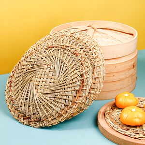 蒸包子松针垫纯天然草垫圆形手工编织蒸笼垫馒头小笼包垫子笼屉垫