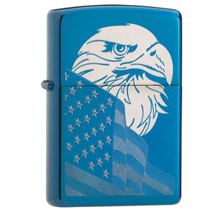 情人节礼物美国zippo芝宝防风煤油打火机蓝冰老鹰镜面29882送男友