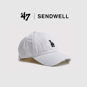 47brand 潮牌软顶白色LA小标棒球帽新款NY字母刺绣男女防晒鸭舌帽