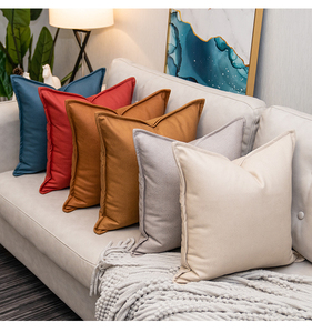 暗纹科技皮防污靠枕套客厅沙发抱枕车用腰靠设计师北欧风简约靠背