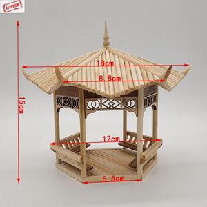竹签一次性筷子diy纯手工制作竹艺小凉亭创意建筑模型手工成品