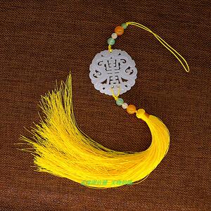 新品凤凰玉牌挂件定m做 冰丝线流苏穗子配饰车挂 古风宫绦玉佩吊