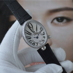 经典贝母字面那不勒斯镶钻鳄鱼皮自动机械皇后王后女表手表