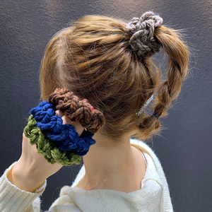 韩国东大门人气同款编织毛线头绳女 ins网红扎头发圈气质手链发绳