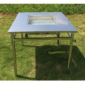 网红款烧烤架户外不锈钢烧烤桌加厚折叠烧烤架户外烧烤炉木炭烤肉