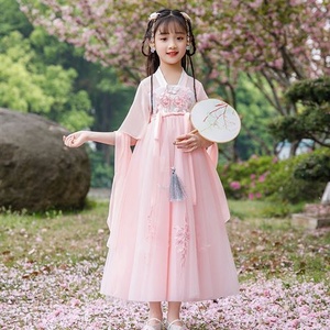5六7岁女孩春天8穿的汉服9连衣d裙子十女童夏装11超漂亮古装群.