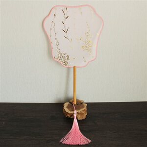 扇子团扇烫金团扇唐装汉服古代美女手持扇l舞蹈扇婚庆结婚宫扇礼