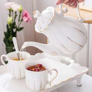 陶瓷描金水具高档客厅水杯欧式茶具套装家用冷水壶耐热杯子带勺子