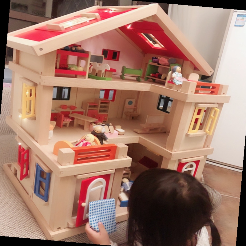 儿童玩具别墅屋大房子木制