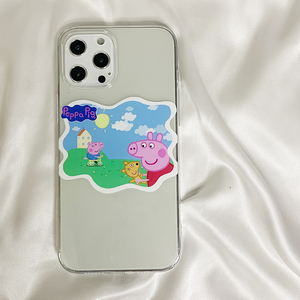 卡通小猪佩奇可爱透明时尚潮流适用于苹果7/8/x/11/12/13/pro/max