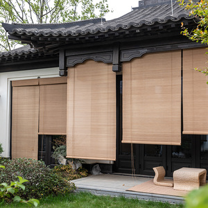 竹帘子卷帘遮阳光中式日式卷拉门帘升降遮挡隔断阳台书房禅意窗帘