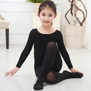 舞蹈肤色服服色衣儿打童底黑w白演出体操健美男童连体紧身女童练