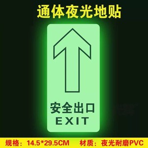 警示标志楼梯导向消防通道应急箭头引导地贴夜光墙贴贴纸自发光标识