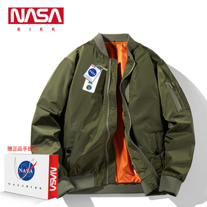 NASA BIKK飞行员外套美式复古男女情侣潮牌冬季款宽松棒球服夹克
