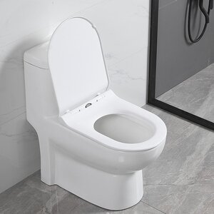 古诗卫浴抽水马桶防臭静音节水超大口径直排式家用连体式坐便器