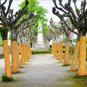 包柱子金布售楼部烫金布皱金布装饰包装抓皱包裹柱子金色褶皱树木