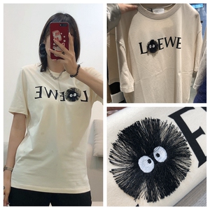代购loewe/罗意威 totoro 2021新款龙猫合作印花 短袖刺绣宽松t恤