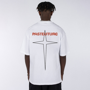 国潮十字星短袖潮牌嘻哈街头印花宽松男女情侣t恤上衣夏grkc230g