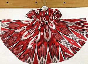 新疆六一儿童节舞蹈裙子维p吾尔族特色艾德莱斯绸衣服连衣裙女童