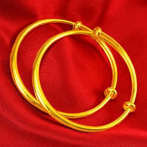 999经典黄金手镯老凤祥和女士推拉满天星光面手镯中老年节日礼物