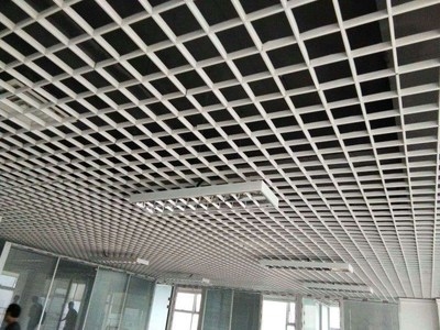 栅吊顶葡萄架天花顶装饰自x装吊板铝铁方网格子网格栅集成吊顶