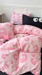 晚安猫少女心混搭纯棉四件套韩系全棉被套学生三件套床单床上用品