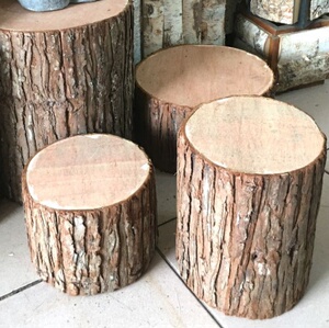 家居装饰品杉i皮仿真树桩空心木墩假木桩树凳婚庆拍摄道具橱窗摆