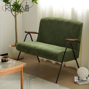 北欧轻奢沙发椅子r灯芯绒复古双人休闲长椅家用小户型简约现代家